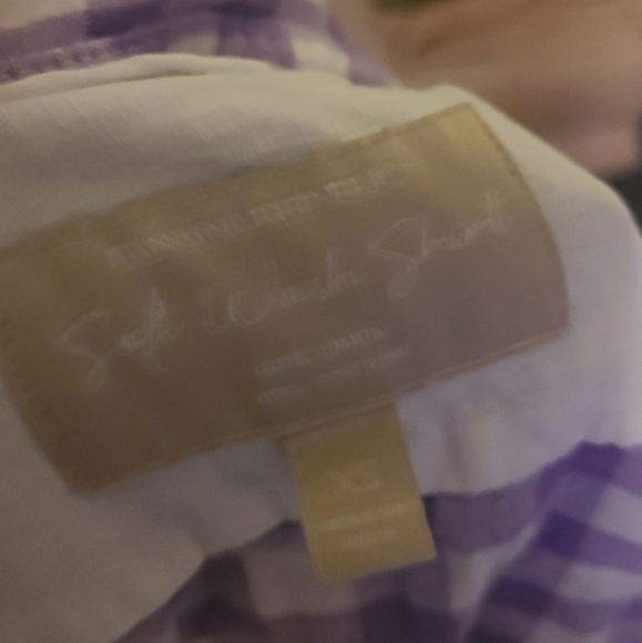 BANANA REPUBLIC PURPLE WHITE PLAID FITTED BUTTON DOWN XS NEW. Hp🔥🔥🔥 - Picture 2 of 5
